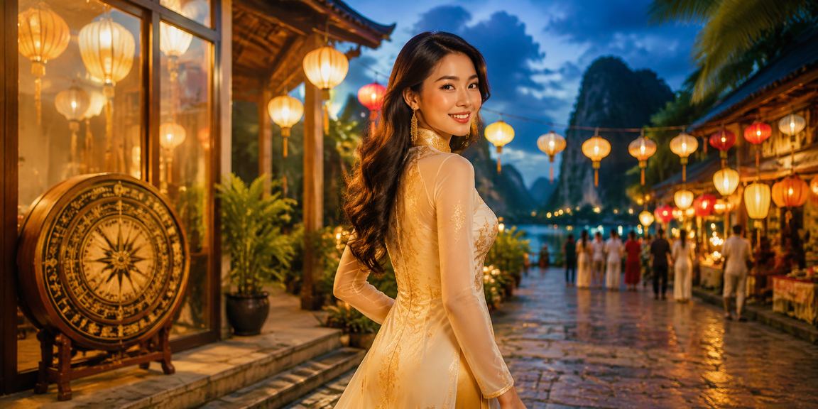 Người dùng tại chợ đêm Ninh Bình tham khảo thông tin trò chơi phổ biến trên điện thoại