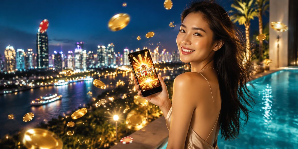 Người chơi tại Việt Nam kiểm tra kết quả giải thưởng casino trực tuyến trên màn hình lớn với ánh đèn neon